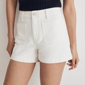 NWOT Madewell Patch Pocket Denim Shorts White 25